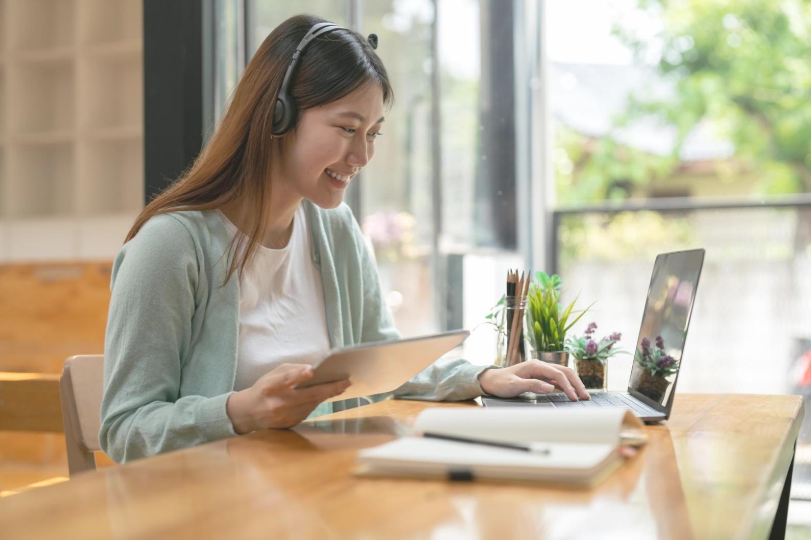 Financial professional working remotely